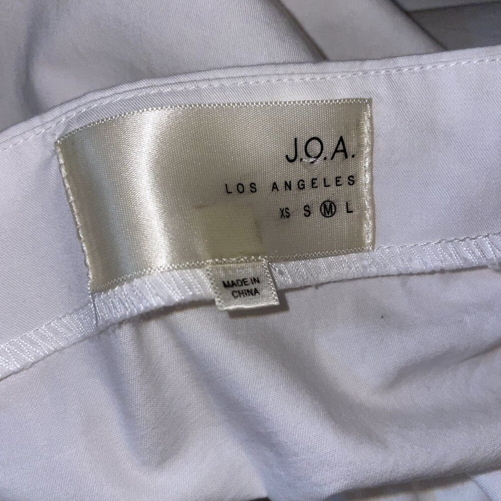 JOA Los Angeles long sleeve top tie detail at wrist cotton white medium - Picture 6 of 7